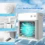 Portable Air Conditioner, Personal Air Cooler Fan, 2000 mAh Power Rechargeable Mini Air Conditioner, Evaporative Compac Air Cooler Fan, 3 Speeds 7 Colors Night Light for Home, Office and Room White Portable Air Conditioner, Personal Air Cooler Fan, 2000 mAh Power Rechargeable Mini Air Conditioner, Evaporative Compac Air Cooler Fan, 3 Speeds 7 Colors Night Light for Home, Office and Room White