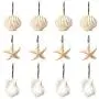 YUKUNTANG Shower Curtain Hooks, 12 Pcs Seashell Anti Rust Decorative Resin Shower Curtain Rings Hooks for Bathroom Bedroom Baby Room Decor YUKUNTANG Shower Curtain Hooks, 12 Pcs Seashell Anti Rust Decorative Resin Shower Curtain Rings Hooks for Bathroom Bedroom Baby Room Decor