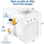 Portable Air Conditioner Fan, Personal Evaporative Air Cooler Quiet Desk Fan with Handle, Rechargeable Humidifier Misting Fan with 7 Colors Light, 3 Speeds & 3 Spray Modes for Room Office Home Travel