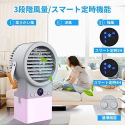 Portable Cooler Fan with Humidifier for Desk, Small Personal Air Conditioner with 500ml Water Tank, Quiet Misting Fan with 3 Cooling Speeds 7 LED Night Light For Home Bedroom Small Room Dorm Office Table