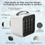 Portable Air Conditioner, NASUM 3-in-1 Personal Space Air Cooler, Rechargeable Evaporative Air Fan with 3 Speeds Mini Cooling Fan with LED Light for Bedroom, Home, Office, Camping