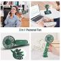 Viinffu Handheld Fan, Portable Personal Fan with Adjustable 3 Speeds, 4000mAh Battery Operated Last for 10 hours, Desk USB Mini Cooling Fan for Outdoor, Indoor, Dark Green