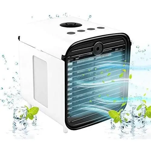 Air Cooler, 5-in-1 Portable Air Conditioner with LED Light and Purifier, Mini Personal Evaporative Cooler for Home & Office Desk Outdoors Travel Air Cooler, 5-in-1 Portable Air Conditioner with LED Light and Purifier, Mini Personal Evaporative Cooler for Home & Office Desk Outdoors Travel