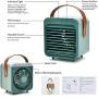 Portable Air Conditioner Rechargeable Evaporative Air Conditioner Fan Mini Air Conditioner Humidifier Atomizing Fan 3-in-1 With Leather Handle 3-Speed Adjustable Suitable for Office Home Camping and Outdoor Activities