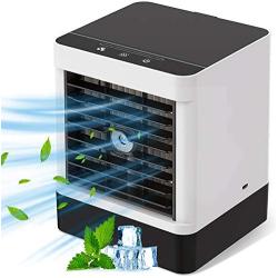 Portable Air Conditioner, Personal Air Cooler Misting Fan with 3-Speeds, Evaporative Mini Air Conditioner Fan with Humidifier Air Purifier, Quiet Table Fan for small Room Bedroom Office Home