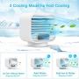 YONHAN Personal Air Conditioner, Mini AC Portable Air Conditioner Rechargeable 2000mAh Evaporative Cooling fan with 3 Speeds 100% Leakproof Design for Home Office, Car, Camping Tent, etc.