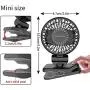 Super Mini fan with Clip, Battery Operated Pocket Fan, Small Portable Desk Fan, 3 Speeds Adjustable, Strong Airflow, 360° Free Rotation, for Travel, Indoors, Outdoors