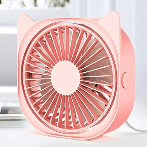Personal Desk Fan Small Quiet USB Plug in, Mini Portable Table Fans for Sleeping Bedroom Nightstand, 3 Speeds Adjustable, Rotatable, Anti-slip, Fast Cooling for Home Office Dorm Work Travel (Pink) Personal Desk Fan Small Quiet USB Plug in, Mini Portable Table Fans for Sleeping Bedroom Nightstand, 3 Speeds Adjustable, Rotatable, Anti-slip, Fast Cooling for Home Office Dorm Work Travel (Pink)