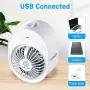Personal Air Conditioner Mini Air Cooler Humidifier Purifier 3 Adjustable Speeds with LED Light Personal Evaporative Cooler by USB with Water Tank for Small Room/Office/Dorm/Bedroom