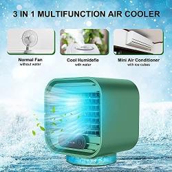 Portable Air Conditioner Fan, Water-Cooled Air Conditioner Mini Desk Fan, 3 Speeds Modes Humidifier Misting Cooling Fan for Personal Space Home, Office, Bedroom, Kitchen, Dorm, Car, Camping Tent