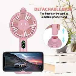 Mini Handheld Fan, Hand Held Misting Fan Portable Fan Double Nozzle Sprayer Fan 3 Speeds USB Rechargeable Facial Steamer Spray Cooling Fan Personal Fan with Cell Phone Holder for Travel Office