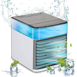 Portable Air Conditioner - Personal AC Unit, USB Rechargeable Air Cooler with Humidifier and Purifier Function, 3 Wind Speeds, 7 Led Lights Mini Air Conditioner for Home, Bedroom, Office, Camping and Car