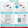 SENNILOX Portable AC Air Conditioner Fan, Personal Air Cooler, Mini Evaporative Humidifier Desk Fan with 120° Wide Angle Swing Head & Temperature Display for Home, Office, and Bedroom