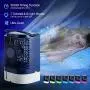 Evaporative Air Cooler,Personal Mini Air Cooler with Remote & Battery,Portable AC Air Conditioner Fan (Blue Dark)