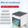mini air conditioner,silent USB powered, three-speed variable speed,Personal Air Conditioner,suitable office desktop,Small fan in bedroom at night with built-in LED light, quiet