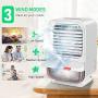 Covoi Portable Air Conditioner Fan- Personal Air Cooler Fan with 3 Wind Speeds Air Humidifier,4000 mAh Power Rechargeable Mini Air Conditioner Fan with Light for Room Home Office