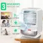 Covoi Portable Air Conditioner Fan- Personal Air Cooler Fan with 3 Wind Speeds Air Humidifier,4000 mAh Power Rechargeable Mini Air Conditioner Fan with Light for Room Home Office