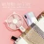 USB handheld electric fan 3-speed variable speed mini portable rechargeable desktop night light silent small electric fan, with battery, can hold mobile phone (rose red)