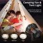 Camping Fan with LED Lights for Tent, Camping Ceiling Fan with Light, VOLUEX Portable Mini USB Desk Fan with Hanging Hook 5200mAh 3 Speeds and Remote Control for Outdoor Camping Travel Home Office Camping Fan with LED Lights for Tent, Camping Ceiling Fan with Light, VOLUEX Portable Mini USB Desk Fan with Hanging Hook 5200mAh 3 Speeds and Remote Control for Outdoor Camping Travel Home Office