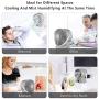 Personal Air Cooler for Office, Yolife 4 in 1 Fan, Humidifier, Purifier, Portable Air Conditioner with 7 Colors LED Night Light, Mini Quiet Air Conditioner Desk Fan with Handle for Home Room