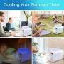 True Portable Air Conditioner Fan, Zttopo Personal Rechargeable Evaporative Air Cooler with Two Crystal Ice Box, Blue Night Light, 3 Speeds Desk Fan Mini Air Cooler for Small Room Bedroom Home Office