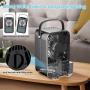 Nuaer Portable Air Conditioner, Air Cooler with 600ML Water Tank, Desktop Air Conditioning Fan with 7 Colors Lights & LED Display, 2/4Timer, 3 Speeds, Suitable for Bedroom, Office and Home