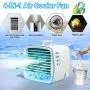 Portable Air Cooler Personal Air Conditioner Fan, Mini Evaporative Cooler Desk Fan with Hidden Handle, 3 Winds Speed, 7 Colors Light Super Quiet Humidifier Misting Fan for Home Office Bedroom Outdoor