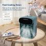Portable Air Conditioner, Mini Desk Fan Mist Cooling, USB Small Fan for Desktop Office Bedroom, Quiet AC Table Fan Personal Air Cooler with 2400mAh 3 Speeds 400mL Water Tank-Green