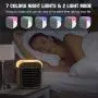 Portable Air Conditioner | HLTJAN Rechargeable Evaporative Air Cooler with Humidifier & Air Purifier & 7 Color Night Light l Persona Mini Air Conditioner Desk Fan for Home Office Bedroom Portable Air Conditioner | HLTJAN Rechargeable Evaporative Air Cooler with Humidifier & Air Purifier & 7 Color Night Light l Persona Mini Air Conditioner Desk Fan for Home Office Bedroom