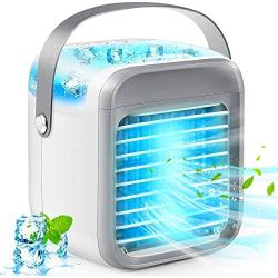 Portable Bedroom Air Conditioner,Cooling Fan, 3 Speed 7 Colors with Handle Personal Air Conditioner Cooler, Rechargeable Silent Evaporative Suitable for Home Room Office and Car