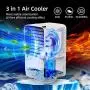 Portable Air Conditioner, AUZKIN Evaporative Air Cooler Desk Fan with 3 Speeds, Oscillating Mist Humidifier with 2 Mist Adjustment for Room, Office, Bedroom