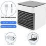 Portable Air Conditioner, Small Air Conditioner with 3 Wind Speeds & LED Light Control, Humidifier & Purifier for Bedroom, Office,Camping,and Desktop