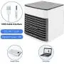 Portable Air Conditioner, Small Air Conditioner with 3 Wind Speeds & LED Light Control, Humidifier & Purifier for Bedroom, Office,Camping,and Desktop