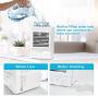 Personal Air Cooler, Rechargeable Battery Operated 60°&120° Auto Oscillation, Portable Air Conditioner Fan with 3 Wind Speeds & 2 Refrigeration, Ultra Quite Ice Cooler Fan for Home Office Outdoor