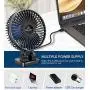 JZCreater USB Desk Fan, 3 Speeds Desktop Table Cooling Fan in Single Button , Head Rotation Strong Wind, Quiet Mini USB Personal Fan for Home Desktop Office Table，Black