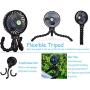 Mini Handheld Stroller Fan, 2600mAh Mini Handheld Portable Fan, Personal Portable Fan Baby Car Seat Mini Fan with Flexible Tripod Fix on Stroller, USB or Battery Powered Desk Fan Adjustable 3 Speeds