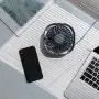 AmuseNd USB Desk Fan Personal USB Power Desktop Fan Ultra-Quiet 3 Speeds 4inch Portable Mini Desk Fan for Bedroom Office Desktop (Pink)