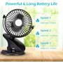 Clip on fan, Stroller Fan for Baby, Mini USB Portable Fan for Bed, Travelling with Rechargeable 2500mA Battery 360° Rotation