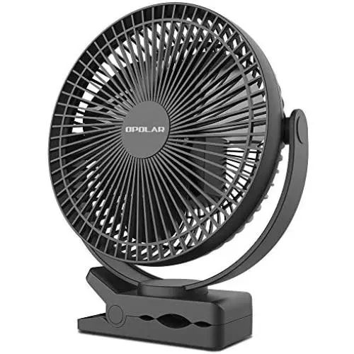 OPOLAR 10000mAh 8-Inch Rechargeable Battery Operated Clip on Fan, 4 Speeds Fast Air Circulating USB Fan, Sturdy Clamp Portable for Outdoor Camper Golf Cart or Indoor Gym Treadmill Personal Office Desk OPOLAR 10000mAh 8-Inch Rechargeable Battery Operated Clip on Fan, 4 Speeds Fast Air Circulating USB Fan, Sturdy Clamp Portable for Outdoor Camper Golf Cart or Indoor Gym Treadmill Personal Office Desk
