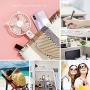 Mini Handheld Fan,Quiet Personal Portable Fan with 3 Speed, Small Desk Fan with USB Rechargeable Battery, Multifunction USB Fan with Night Light,Table Fan With Base to Put the Phone,for Outdoor,Travel, School, Home, Office (Pink)