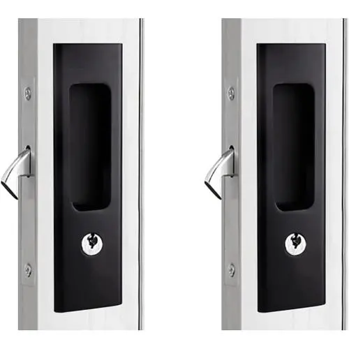 LWZH 6.3" Sliding Barn Door Mortise Latch Silver Lock Invisible Recessed Handle Latch with 3 Keys Interior Wood Pocket Door Lock Furniture Hardware(2 Pack) LWZH 6.3" Sliding Barn Door Mortise Latch Silver Lock Invisible Recessed Handle Latch with 3 Keys Interior Wood Pocket Door Lock Furniture Hardware(2 Pack)