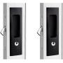 LWZH 6.3" Sliding Barn Door Mortise Latch Silver Lock Invisible Recessed Handle Latch with 3 Keys Interior Wood Pocket Door Lock Furniture Hardware(2 Pack)