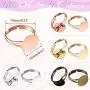 40 Pieces Blank Ring Plated Adjustable Flat Ring 12 mm DIY Blank Ring Base Jewelry Finding Ring(4 colors)