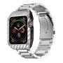 HATALKIN Compatible with Apple Watch Band 44mm Series 6 5 4 SE with Rugged Metal Bumper Case,Men Bands for Apple Watch SE/iWatch Series 6 5 4 44mm Stainless Steel Protective Cases Drop-Proof (Silver