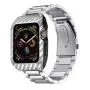 HATALKIN Compatible with Apple Watch Band 44mm Series 6 5 4 SE with Rugged Metal Bumper Case,Men Bands for Apple Watch SE/iWatch Series 6 5 4 44mm Stainless Steel Protective Cases Drop-Proof (Silver