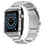 HATALKIN Compatible with Apple Watch Band 44mm Series 6 5 4 SE with Rugged Metal Bumper Case,Men Bands for Apple Watch SE/iWatch Series 6 5 4 44mm Stainless Steel Protective Cases Drop-Proof (Silver