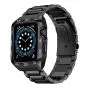 HATALKIN Compatible with Apple Watch Band 44mm Series 6 5 4 SE with Rugged Metal Bumper Case,Men Bands for Apple Watch SE/iWatch Series 6 5 4 44mm Stainless Steel Protective Cases Drop-Proof (black