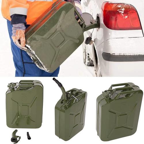 Metal Gas Can Green with Fuel Can and Spout System, US Standard Cold-Rolled Plate Petrol Diesel Can - Gasoline Bucket