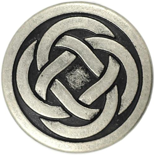 Bezelry 12 Pieces Tiny Celtic Knot Metal Shank Buttons. 20mm (3/4 inch) (Antique Silver)