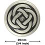 Bezelry 12 Pieces Tiny Celtic Knot Metal Shank Buttons. 20mm (3/4 inch) (Antique Silver)